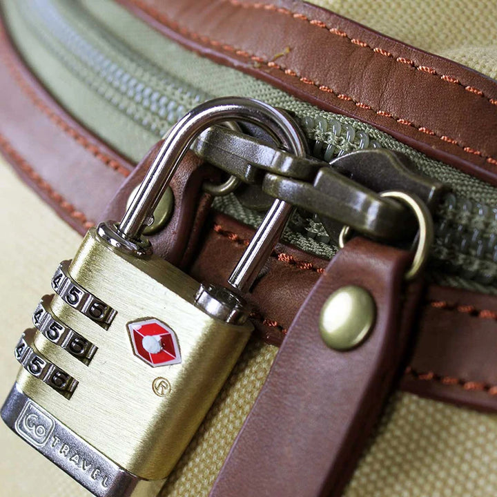 Safari-Styled Explorer II Canvas Holdall Duffle in Tan Canvas with lockable main zips by Safari Store USA