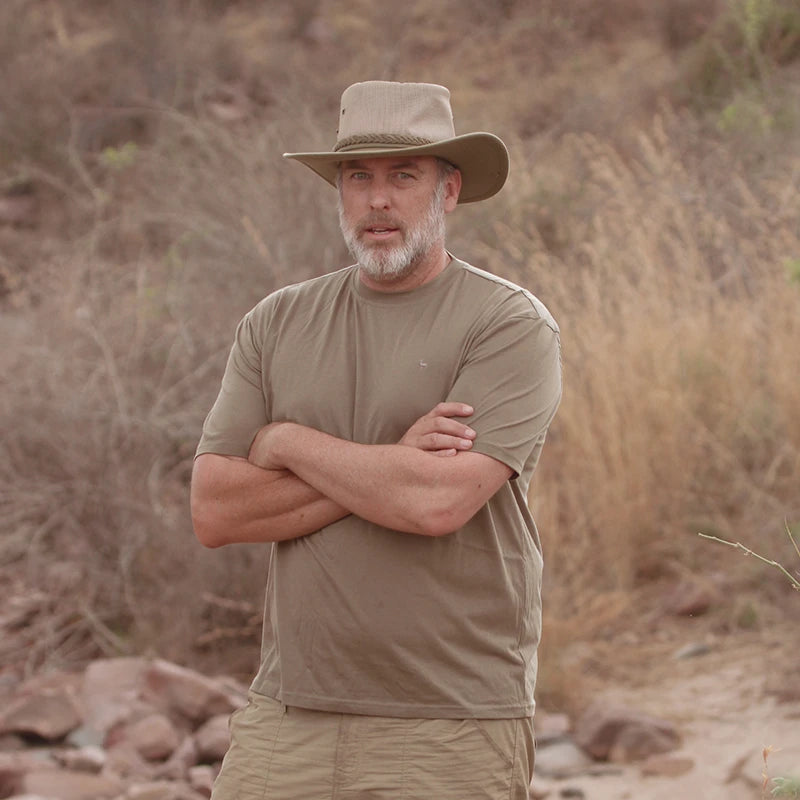 Men's Savute Crew-Neck T-shirt, in T-Liteful Polycotton by Safari Store USA