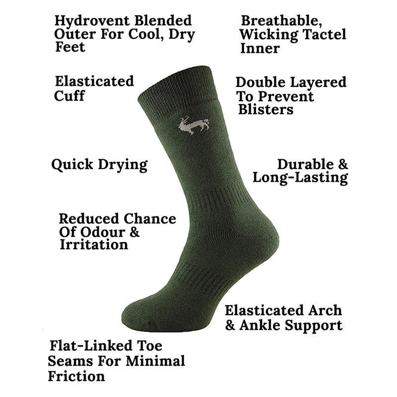 Ultimate Anti-Blister Socks in Olive color - features for maximum walking comfort - by Safari Store USA