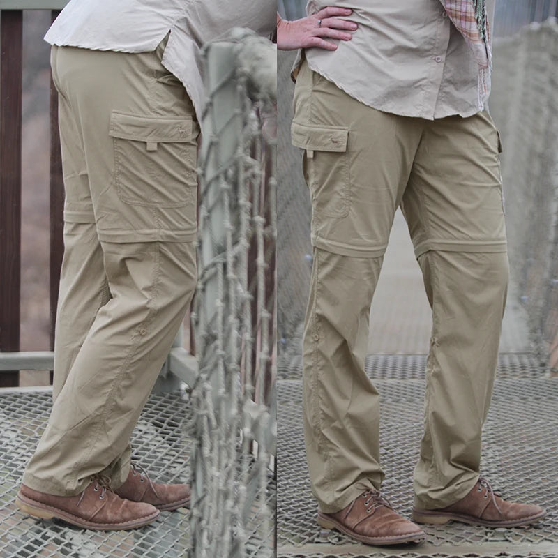 Women's safari-styled Convertible Pants with Stretch, in Khaki color - by Safari Store USA