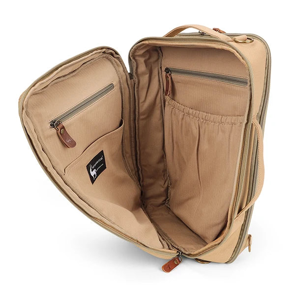 Interior of the Explorer 3-in-1 Canvas Laptop Backpack and Satchel by Safari Store USA