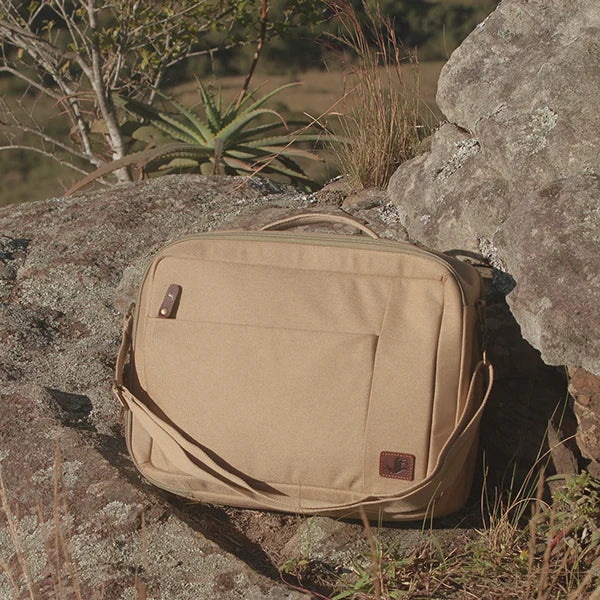 Explorer 3-in-1 Canvas Satchel in Tan by Safari Store USA