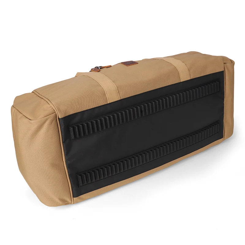 Reinforced base of the Explorer IV canvas duffel bag by Safari Store USA