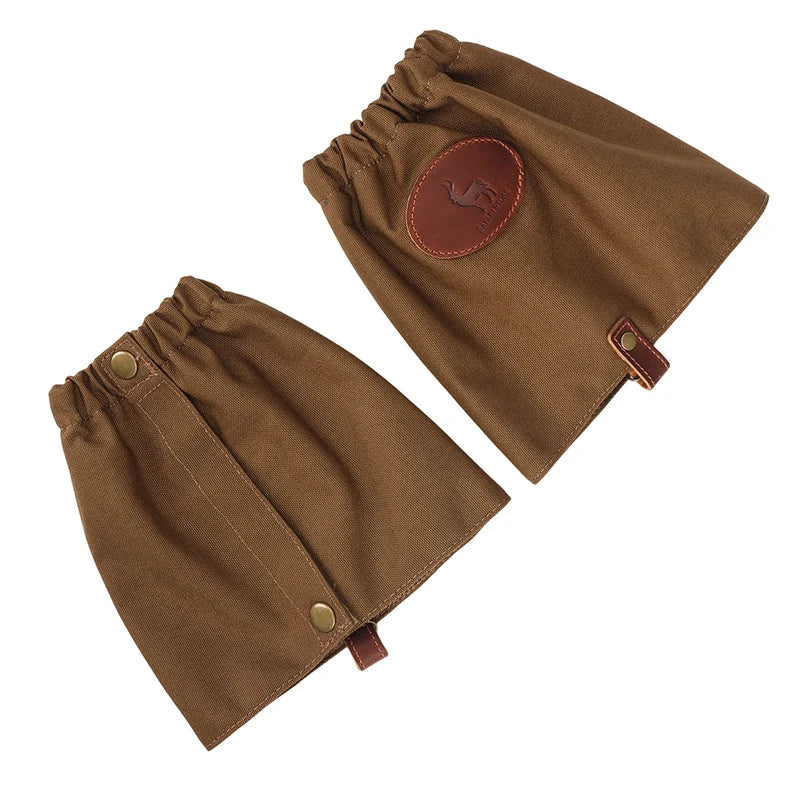 Canvas hiking gaiters in khaki brown by Safari Store USA