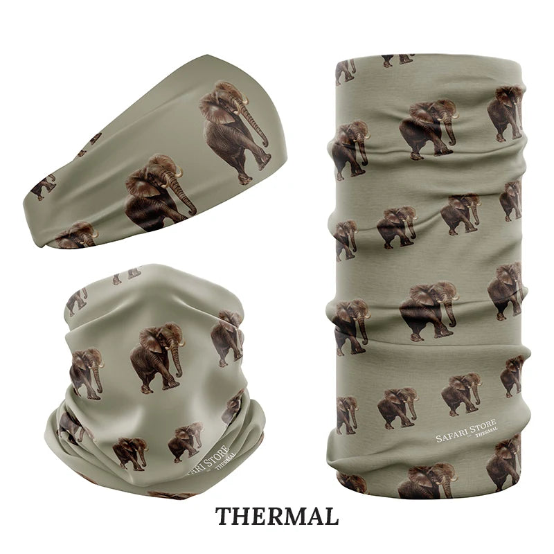 Elephant print thermal ski snood neck gaiter from Safari Store USA