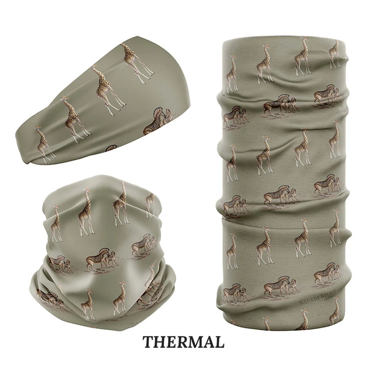 Giraffe and zebra print neck tube scarf from Safari Store USA
