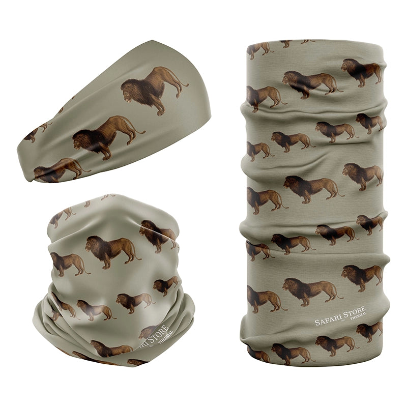 Lion print thermal tube scarf from Safari Store USA
