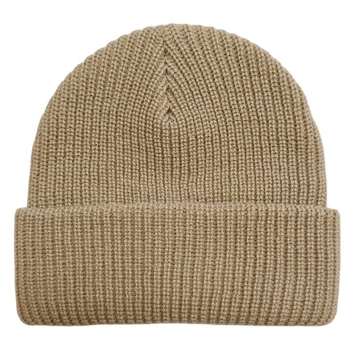 Khaki rib-knit beanie with cuff from Safari Store USA