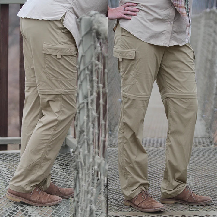 Women's safari-styled Convertible Pants with Stretch, in Khaki color - by Safari Store USA