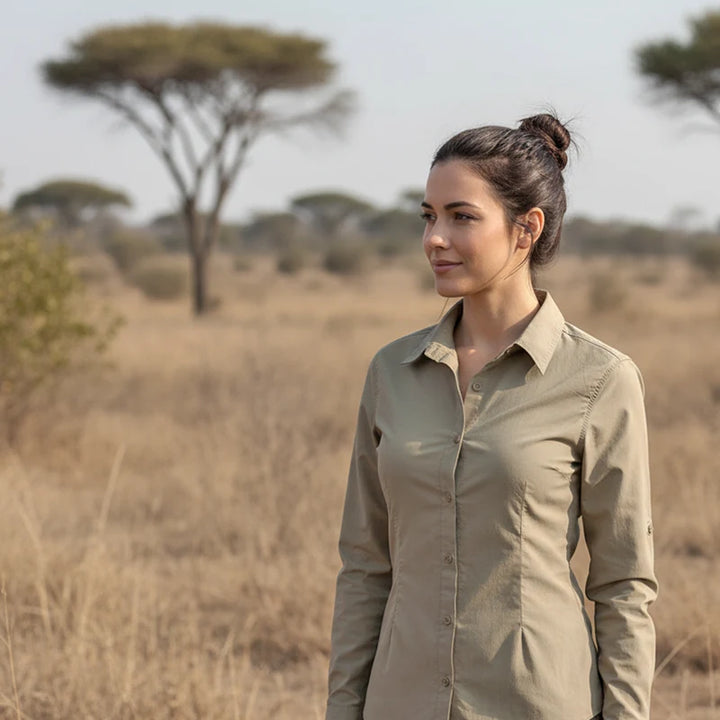 Women's No Pockets Outdoor and Safari Shirt for Safari and Outdoors by Safari Store USA